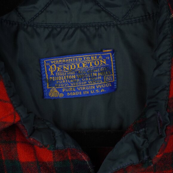 Pendleton Wool Shirt Button Up Red Green Blue Plaid Size 15.5 - Picture 5 of 8